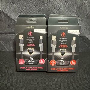 PowerXcel USB-A to Lightning charge & sync cable. 4ft